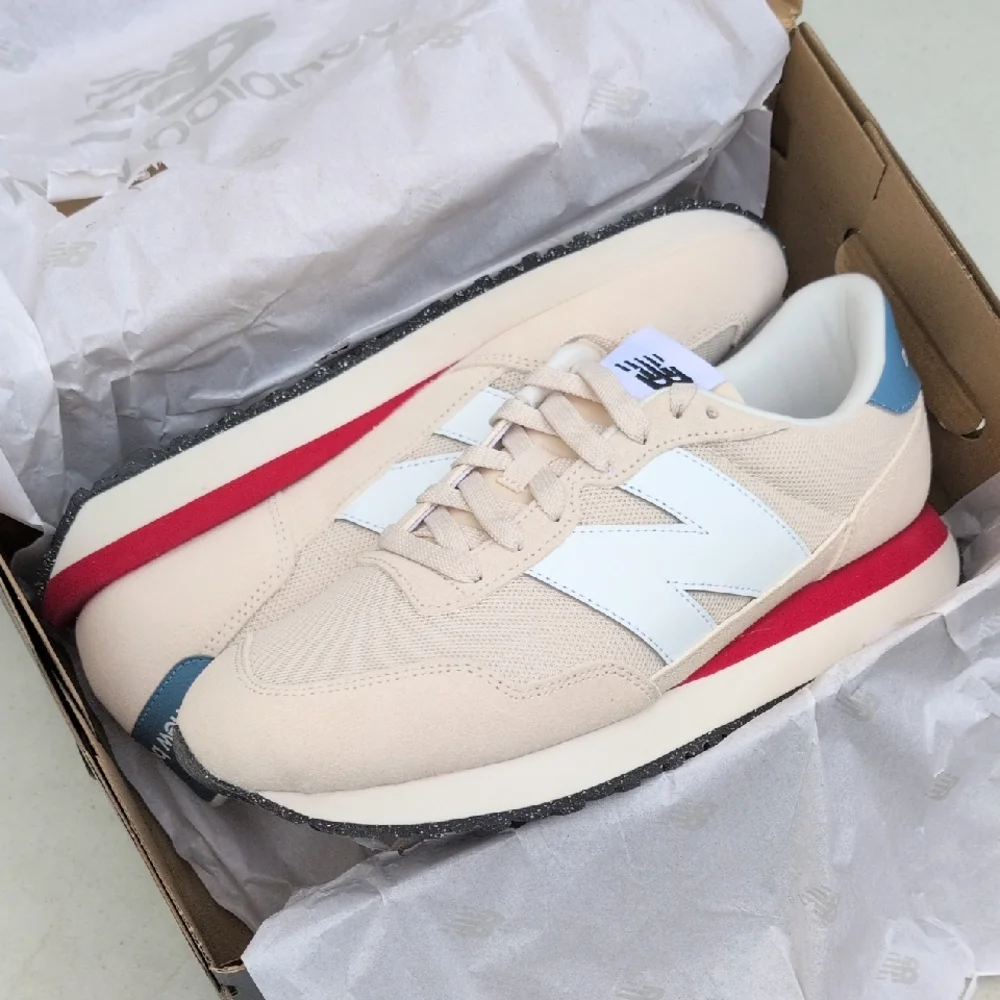New Balance 237 - Beige White Linen - Men Size 10.5 ( MS237VJ ) - Picture 1 of 8